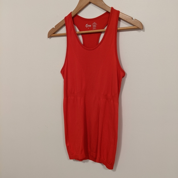 Zyia Active Copper Charged Seamless Racerback Performance Stretch Tank Top Red S - Picture 6 of 13